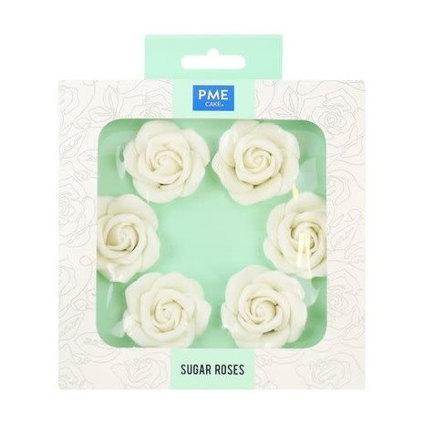 PME 6 edible sugar roses 4,5cm PME 6 edible sugar roses 4,5cm