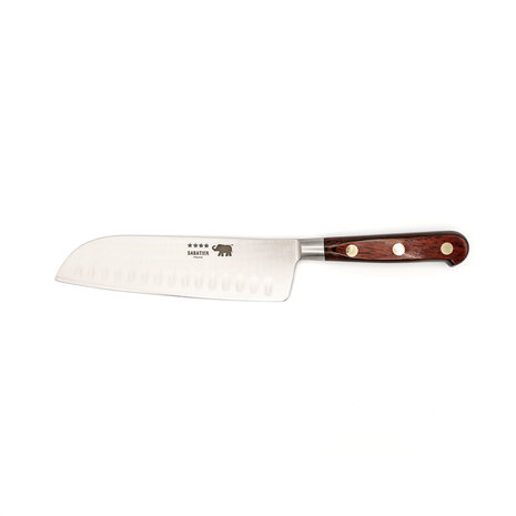 Sabatier ****Elephant Santoku 17cm gesmeed carbonstaal / rood pakkahout Sabatier ****Elephant Santoku 17cm gesmeed carbonstaal / rood pakkahout