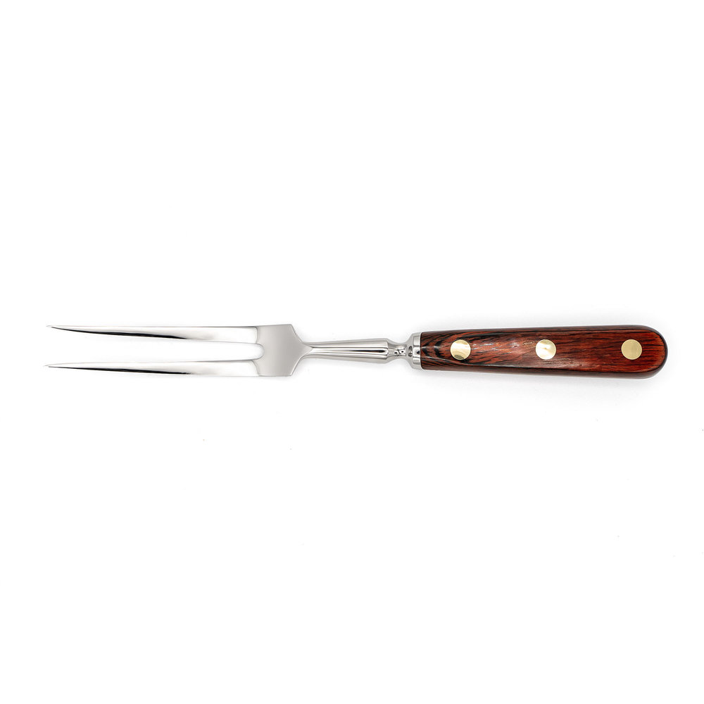Sabatier ****Elephant Curved meat fork forged stainless steel / red pakkawood Sabatier ****Elephant Curved meat fork forged stainless steel / red pakkawood