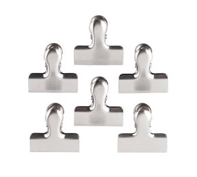 6 RVS zakjesclips 4cm