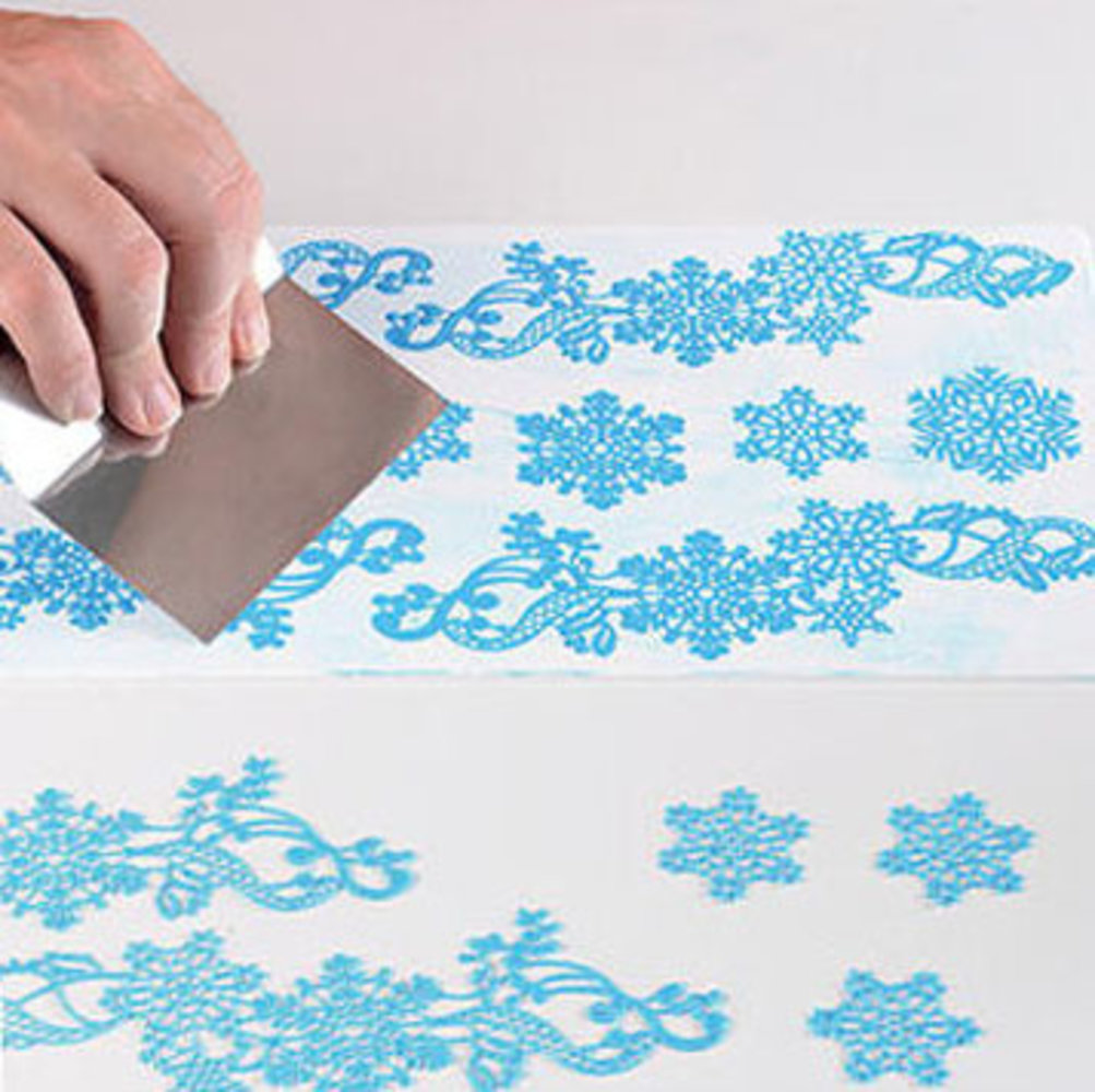 Silikomart Siliconen mat voor eetbaar kant - Sneeuwkristallen