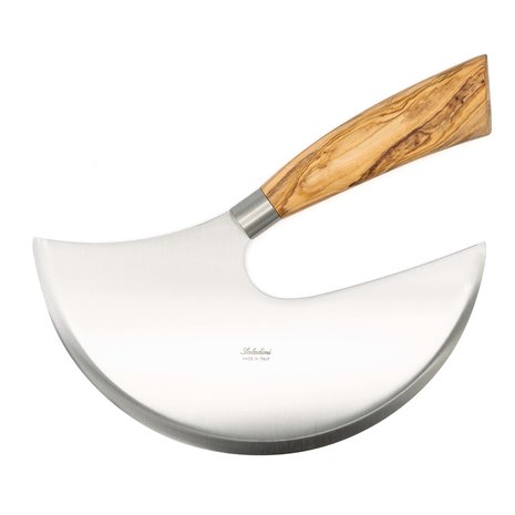Saladini Mezzaluna cradle knife with olivewood handle Saladini Mezzaluna cradle knife with olivewood handle