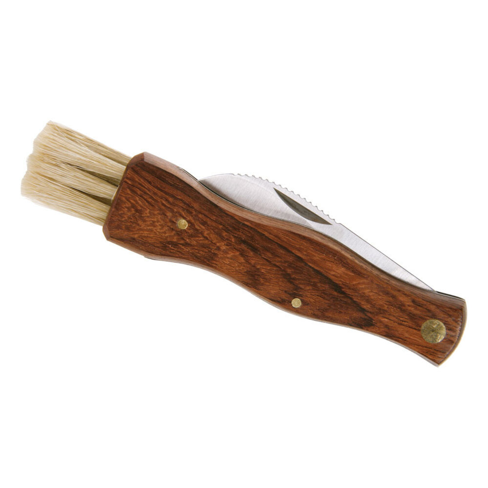 Redecker Opklapbaar paddenstoelenmes met borstel Redecker Opklapbaar paddenstoelenmes met borstel