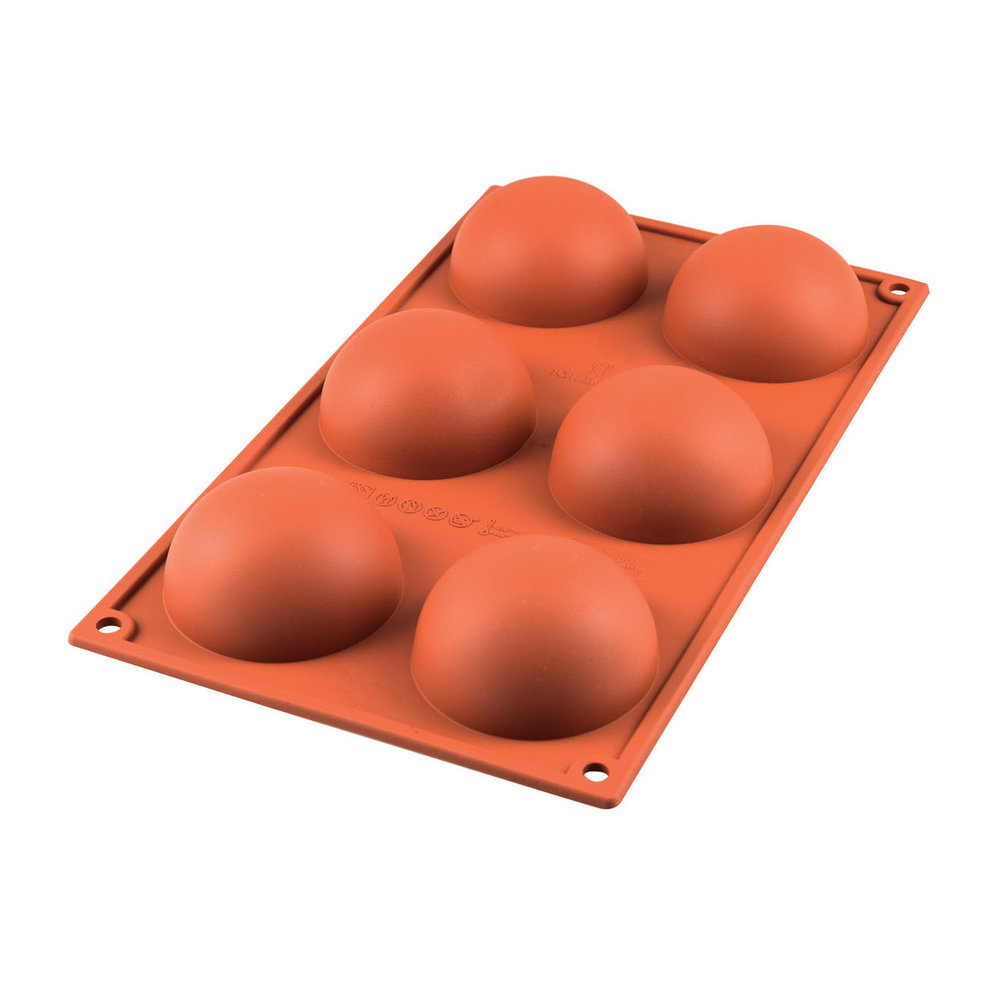 Silikomart Siliconen vorm 6 x halve bol 7cm