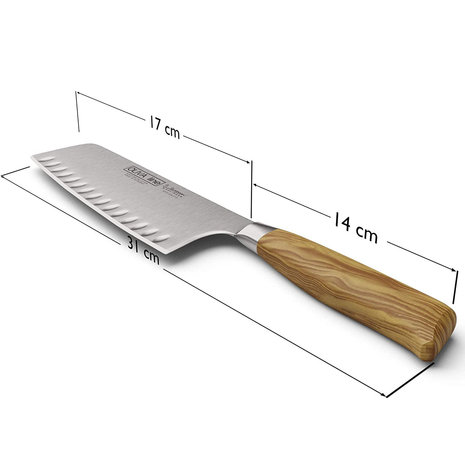 Burgvogel Oliva Line scalloped Chinese chef's knife 17cm Burgvogel Oliva Line scalloped Chinese chef's knife 17cm