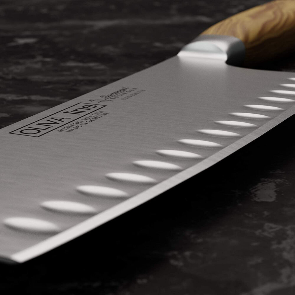 Burgvogel Oliva Line scalloped Chinese chef's knife 17cm Burgvogel Oliva Line scalloped Chinese chef's knife 17cm