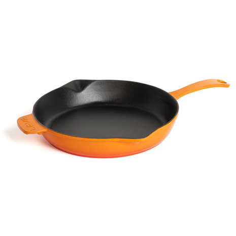 Lava Geëmailleerde gietijzeren skillet 28cm oranje