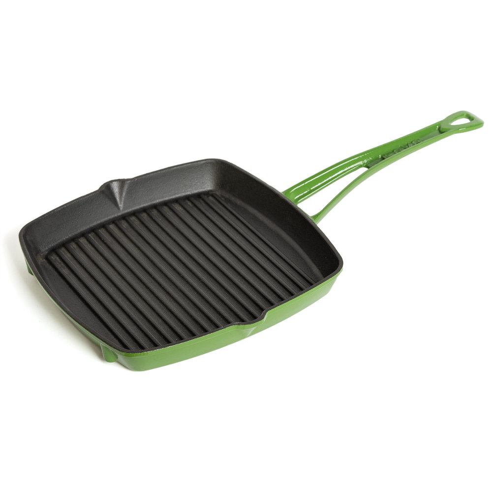 Lava Enameled square grill pan 26cm green Lava Enameled square grill pan 26cm green
