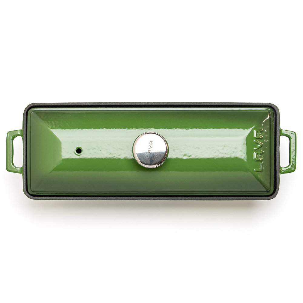 Lava Geëmailleerde gietijzeren terrine 26,5x8,5x6cm 1,05L groen