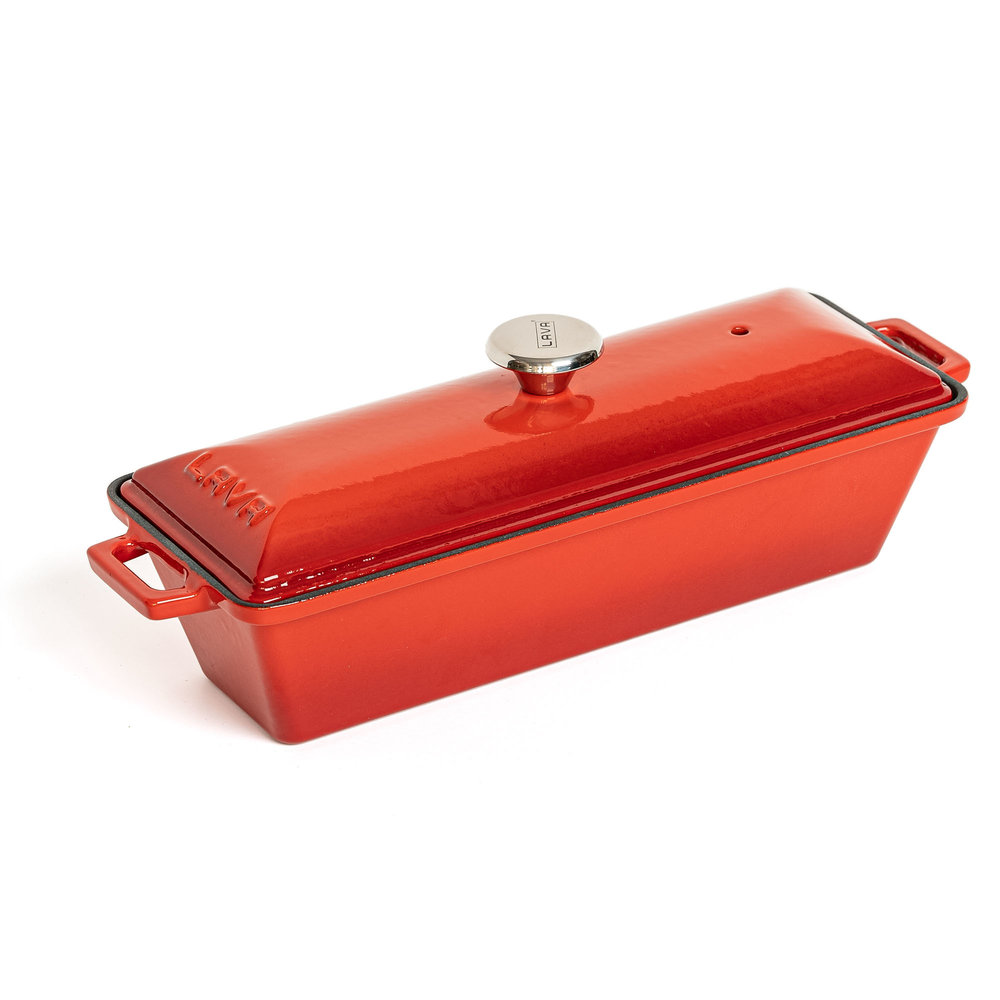 Lava Geëmailleerde gietijzeren terrine 26,5x8,5x6cm 1,05L rood