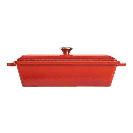 Lava Geëmailleerde gietijzeren terrine 26,5x8,5x6cm 1,05L rood