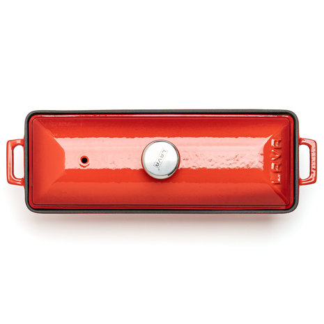 Lava Geëmailleerde gietijzeren terrine 26,5x8,5x6cm 1,05L rood
