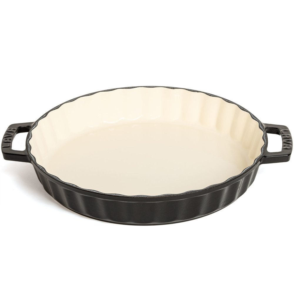 Lava Enameled cast iron quiche / tart pan 30cm black