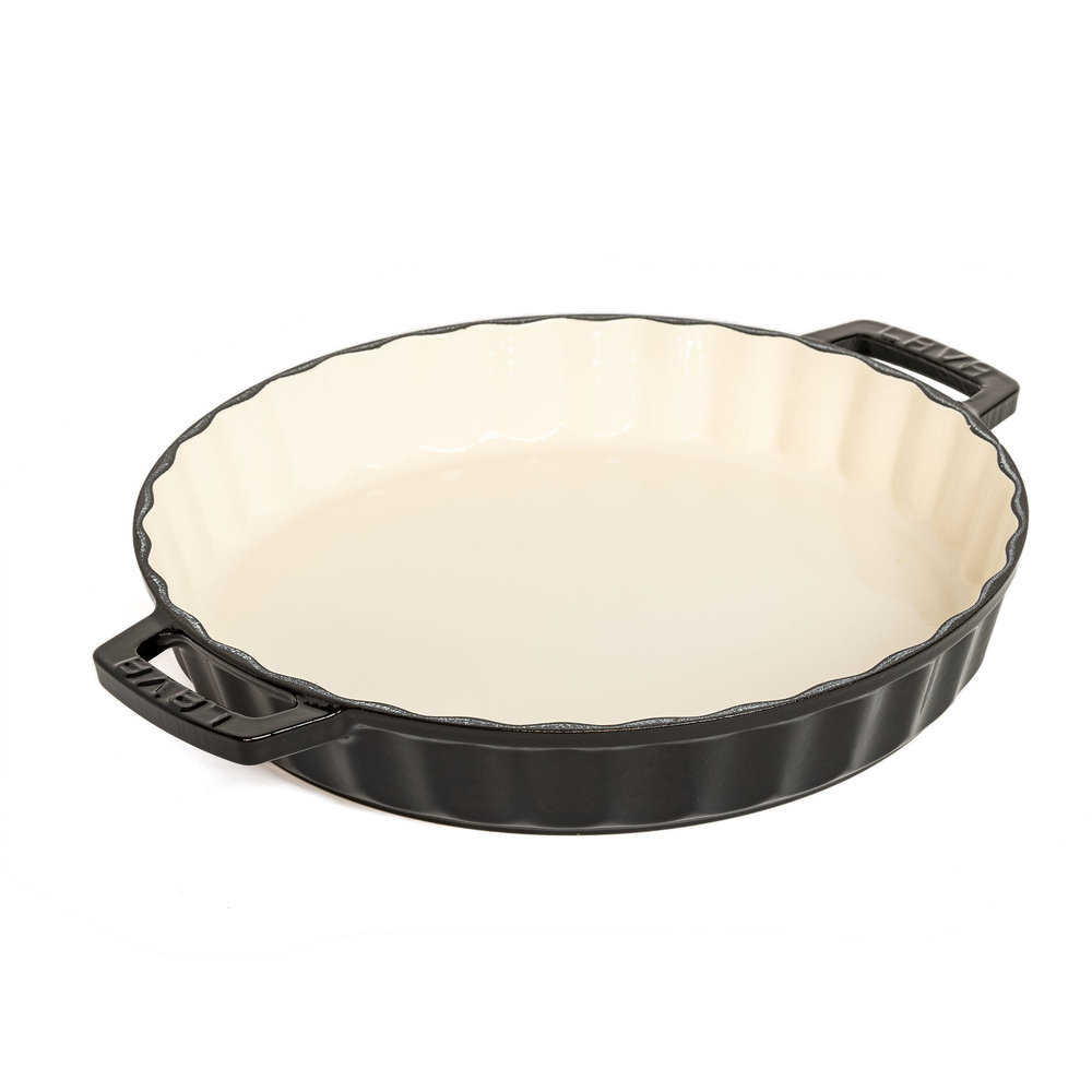 Lava Enameled cast iron quiche / tart pan 30cm black