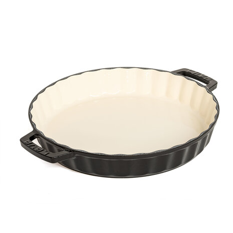 Lava Enameled cast iron quiche / tart pan 30cm black