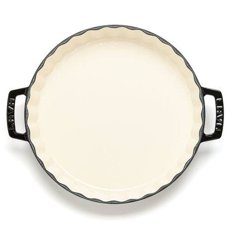 Lava Enameled cast iron quiche / tart pan 30cm black