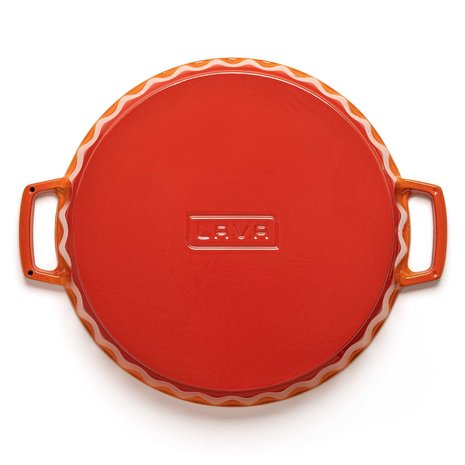 Lava Geëmailleerde gietijzeren taartvorm 30cm oranje