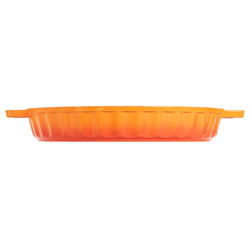Lava Enameled cast iron quiche / tart pan 30cm orange