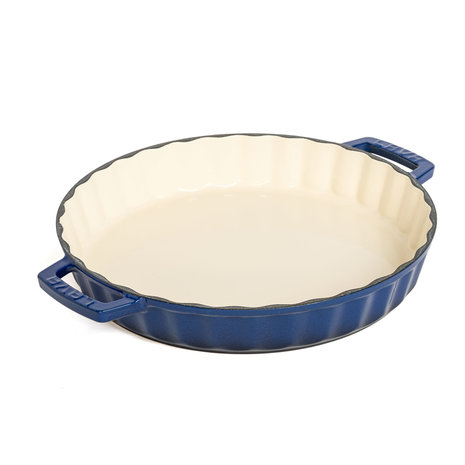 Lava Enameled cast iron quiche / tart pan 30cm blue