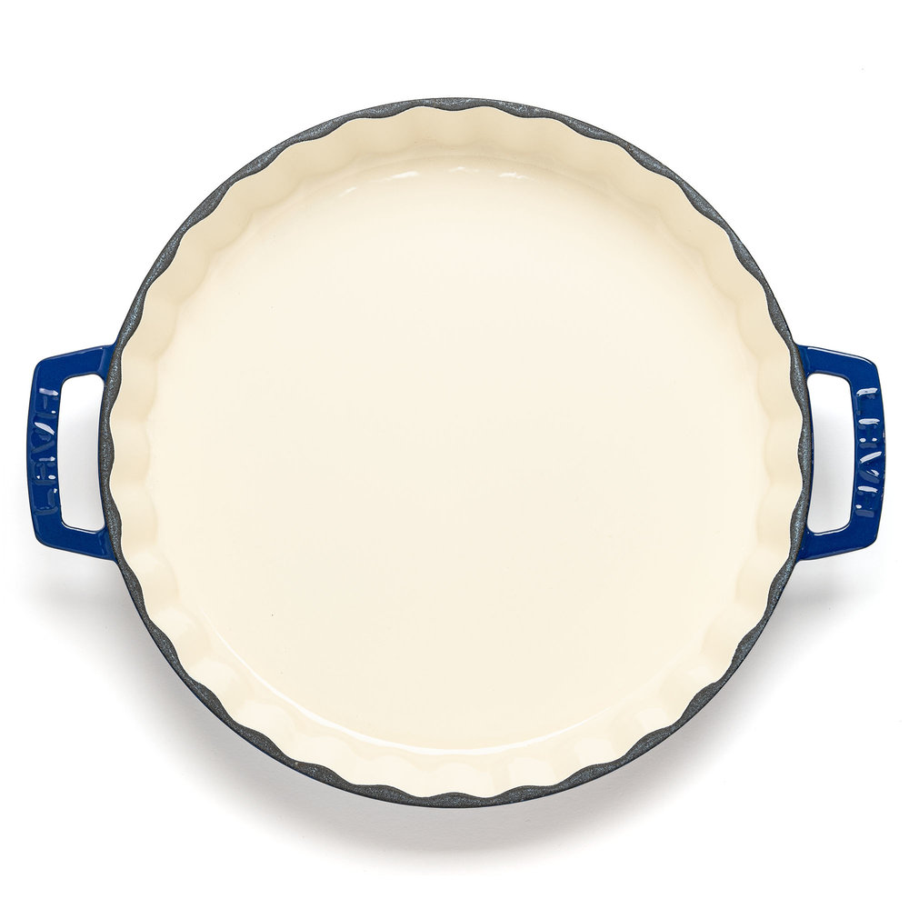 Lava Enameled cast iron quiche / tart pan 30cm blue