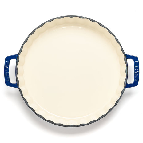 Lava Enameled cast iron quiche / tart pan 30cm blue