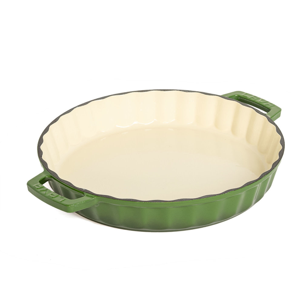 Lava Geëmailleerde gietijzeren taartvorm 30cm groen