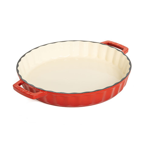 Lava Enameled cast iron quiche / tart pan 30cm red