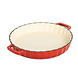 Lava Enameled cast iron quiche / tart pan 30cm red