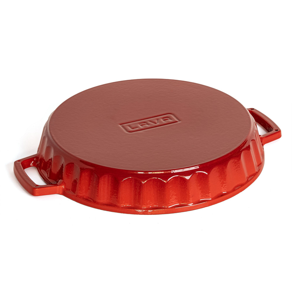 Lava Enameled cast iron quiche / tart pan 30cm red
