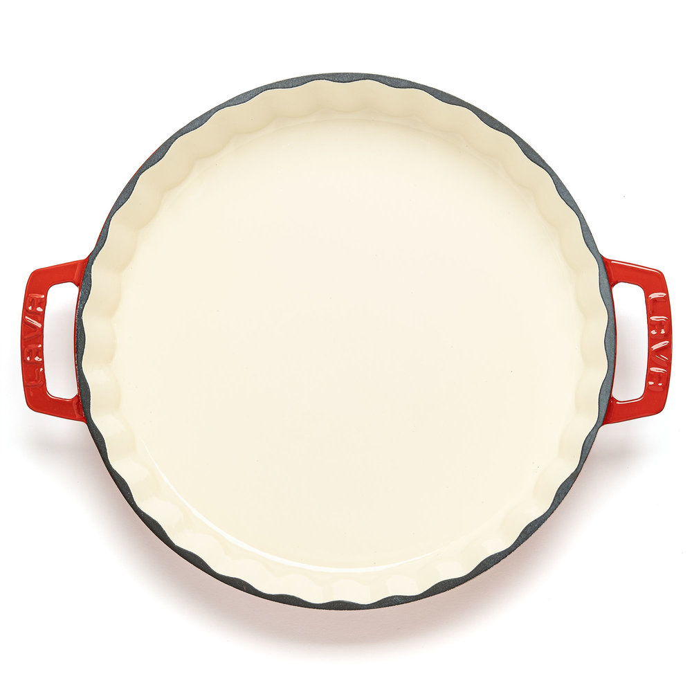 Lava Enameled cast iron quiche / tart pan 30cm red