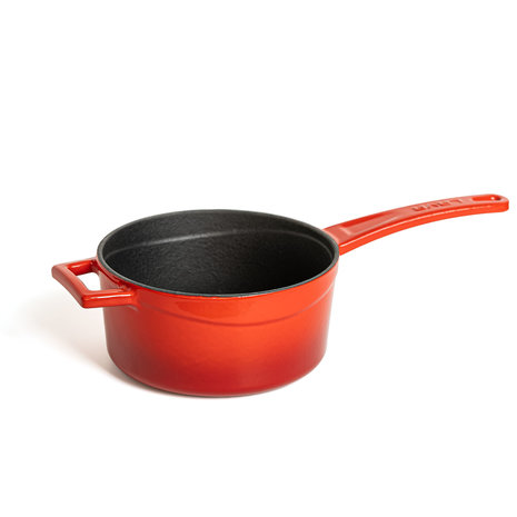 Lava Geëmailleerde gietijzeren steelpan 16cm 1,35L rood