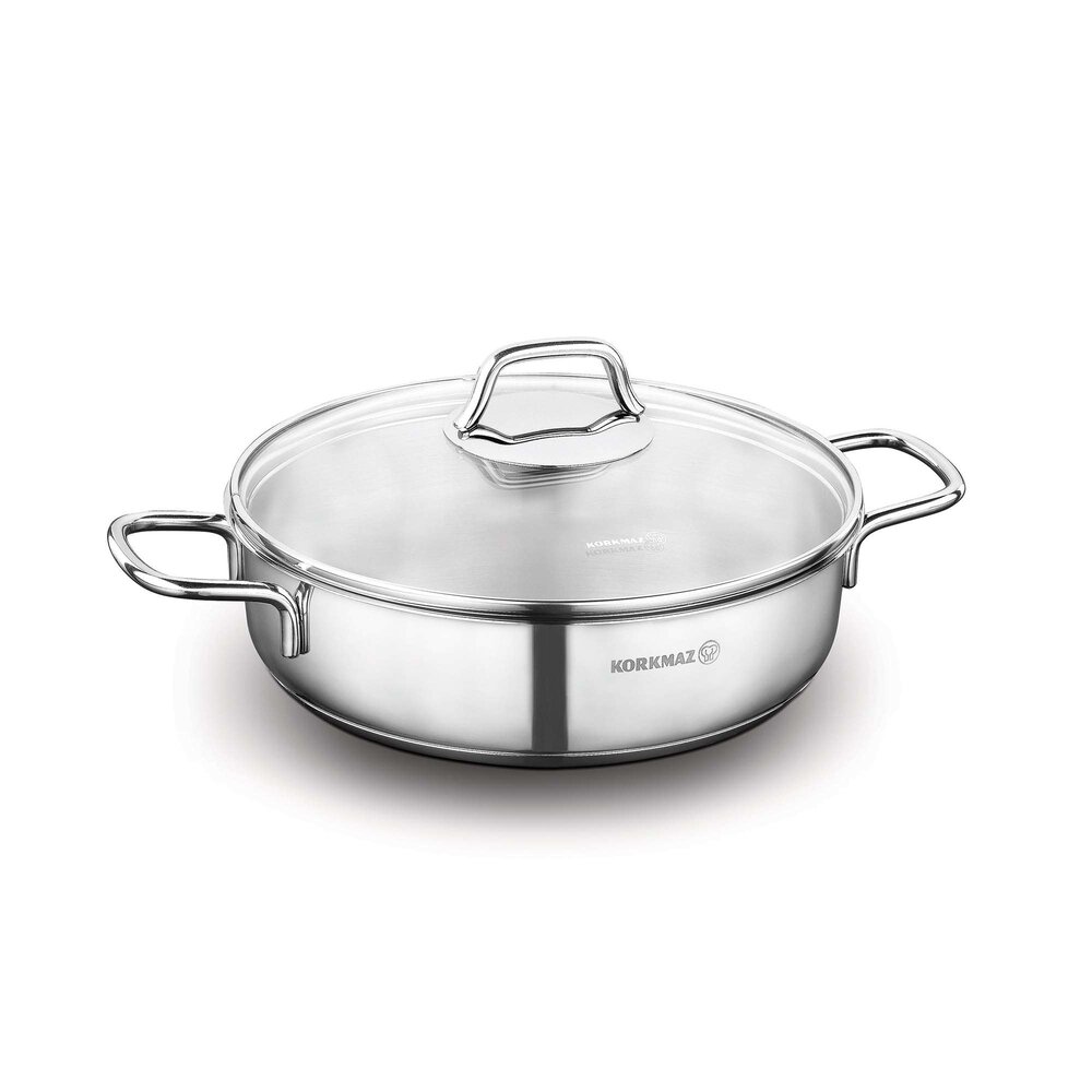 Korkmaz Perla lage kookpan 22x6cm 2,3L met deksel