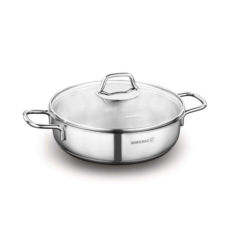 Korkmaz Perla lage kookpan 22x6cm 2,3L met deksel
