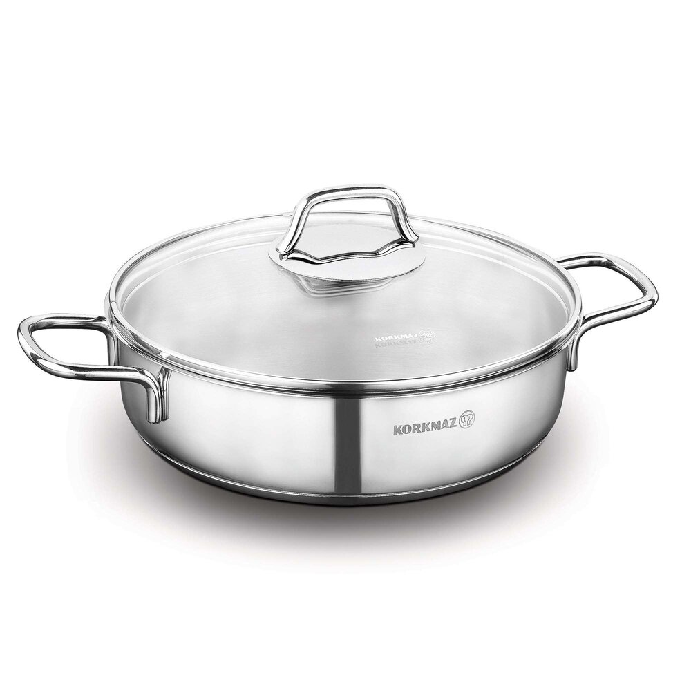 Korkmaz Perla low cooking pot 26x7cm 3,6L with lid