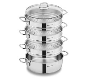 Korkmaz Perla 3-laags stoomset 28cm Korkmaz Perla 3-laags stoomset 28cm