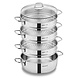 Korkmaz Perla 3 tier steamer set 28x8+7+7+7cm with lid