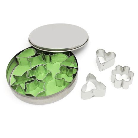 Calder Set of 12 different cookie cutters in a tin