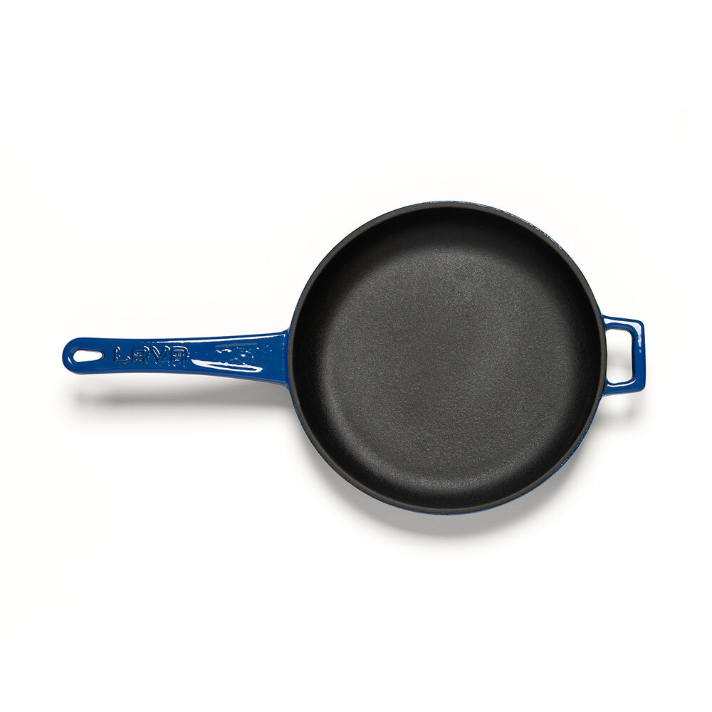 Lava Geëmailleerde gietijzeren skillet 20cm blauw