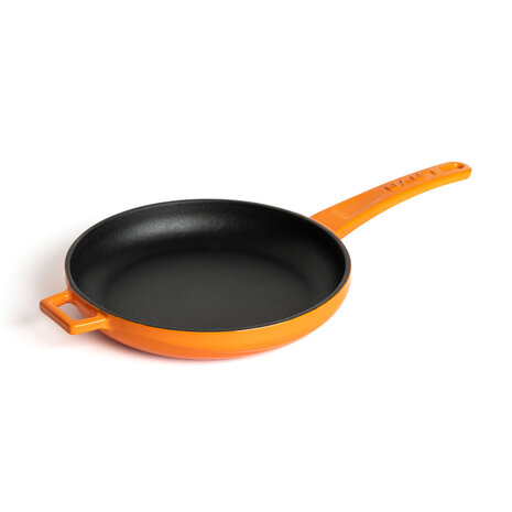 Lava Geëmailleerde gietijzeren skillet 20cm oranje