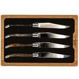 Laguiole en Aubrac 4 steak knives pressed horn