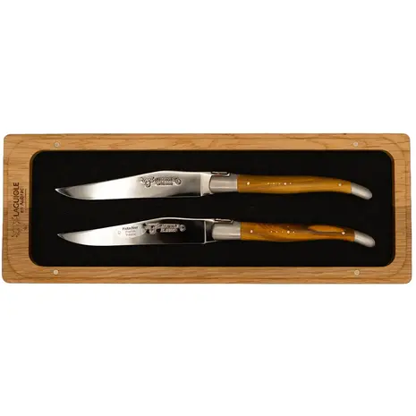 Laguiole en Aubrac 2 pistachio wood steak knives Laguiole en Aubrac 2 pistachio wood steak knives