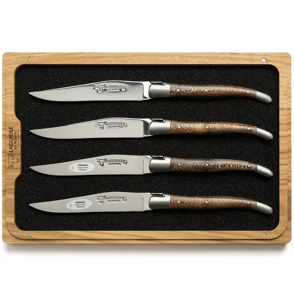 Laguiole en Aubrac 4 planewood steak knives Laguiole en Aubrac 4 planewood steak knives