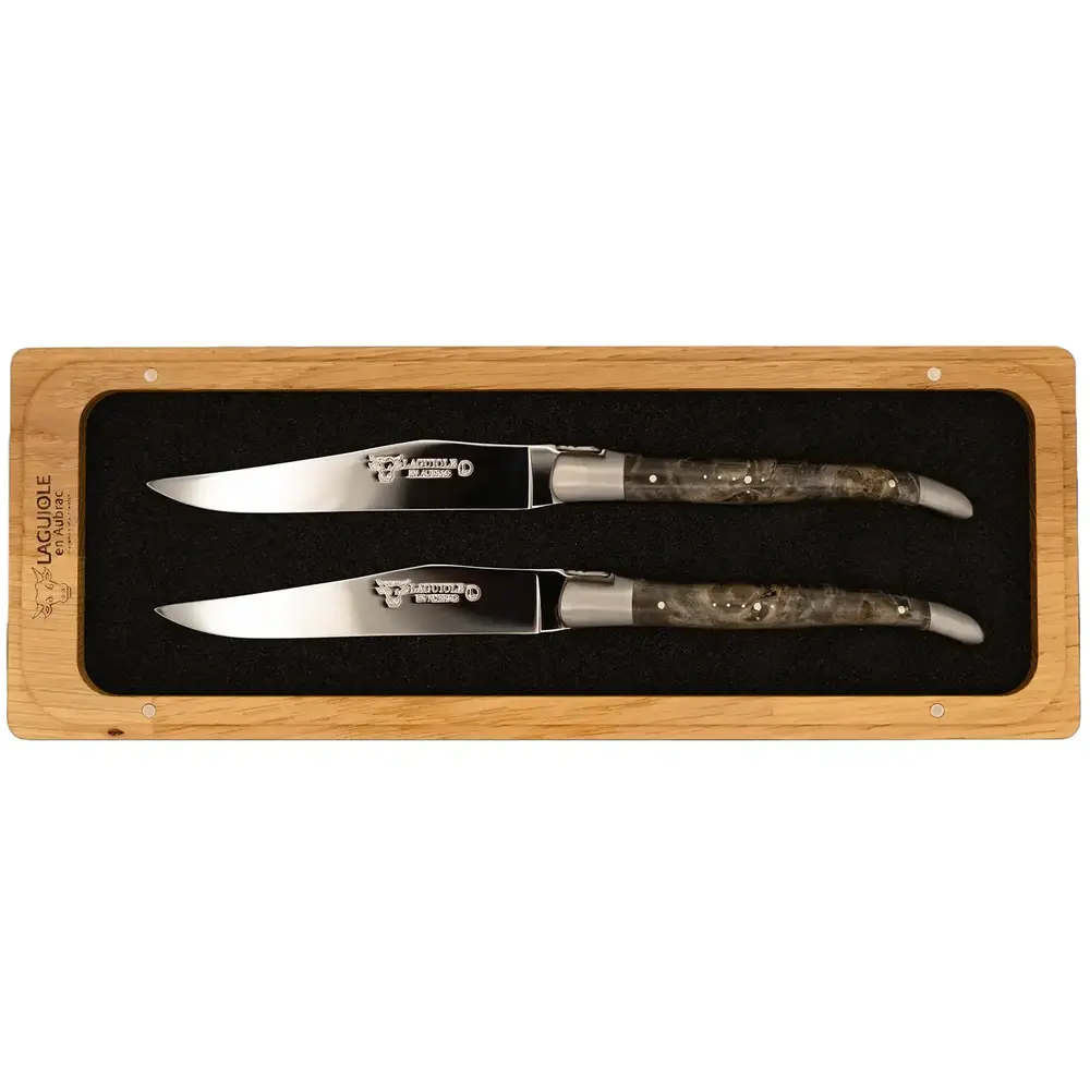Laguiole en Aubrac 2 poplar wood steak knives Laguiole en Aubrac 2 poplar wood steak knives