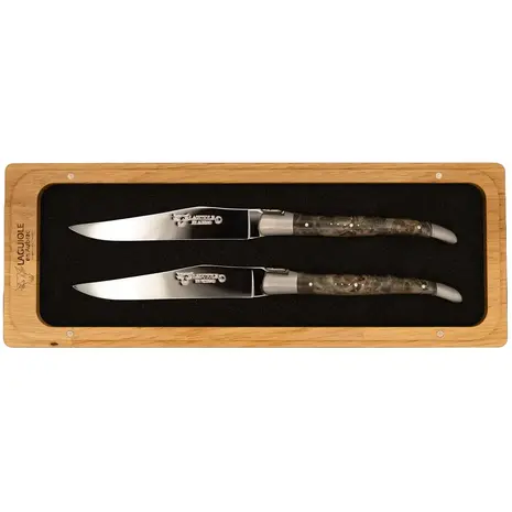 Laguiole en Aubrac 2 poplar wood steak knives Laguiole en Aubrac 2 poplar wood steak knives