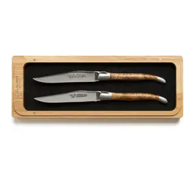 Laguiole en Aubrac 2 steakmessen teak Laguiole en Aubrac 2 steakmessen teak