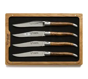 Laguiole en Aubrac 4 steak knives teak Laguiole en Aubrac 4 steak knives teak
