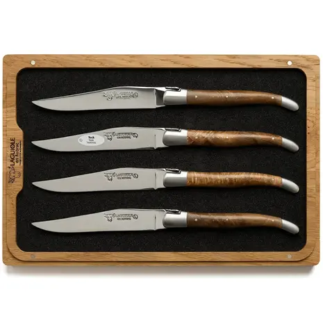 Laguiole en Aubrac 4 teakwood steak knives Laguiole en Aubrac 4 teakwood steak knives