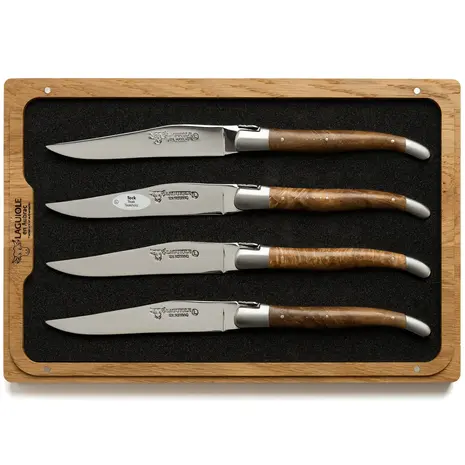 Laguiole en Aubrac 4 teakwood steak knives Laguiole en Aubrac 4 teakwood steak knives