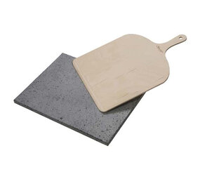 Eppicotispai Pizzasteen (Etna-lavasteen) 38x30x1,5cm met houten pizzaschep Eppicotispai Pizzasteen (Etna-lavasteen) 38x30x1,5cm met houten pizzaschep