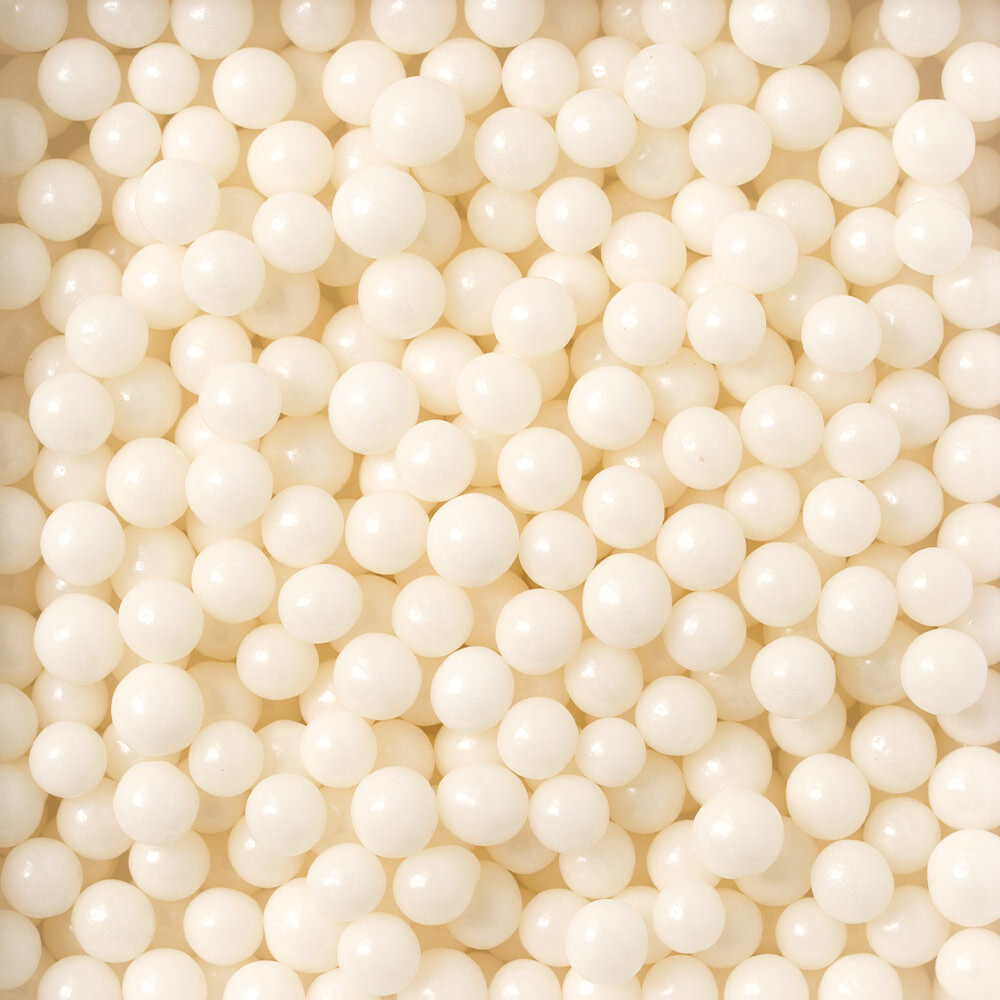 Decora Edible silver sugar maxi pearls, 100 g